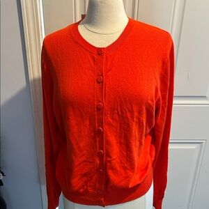 Ann Taylor Vibrant Red Cardigan Sweater